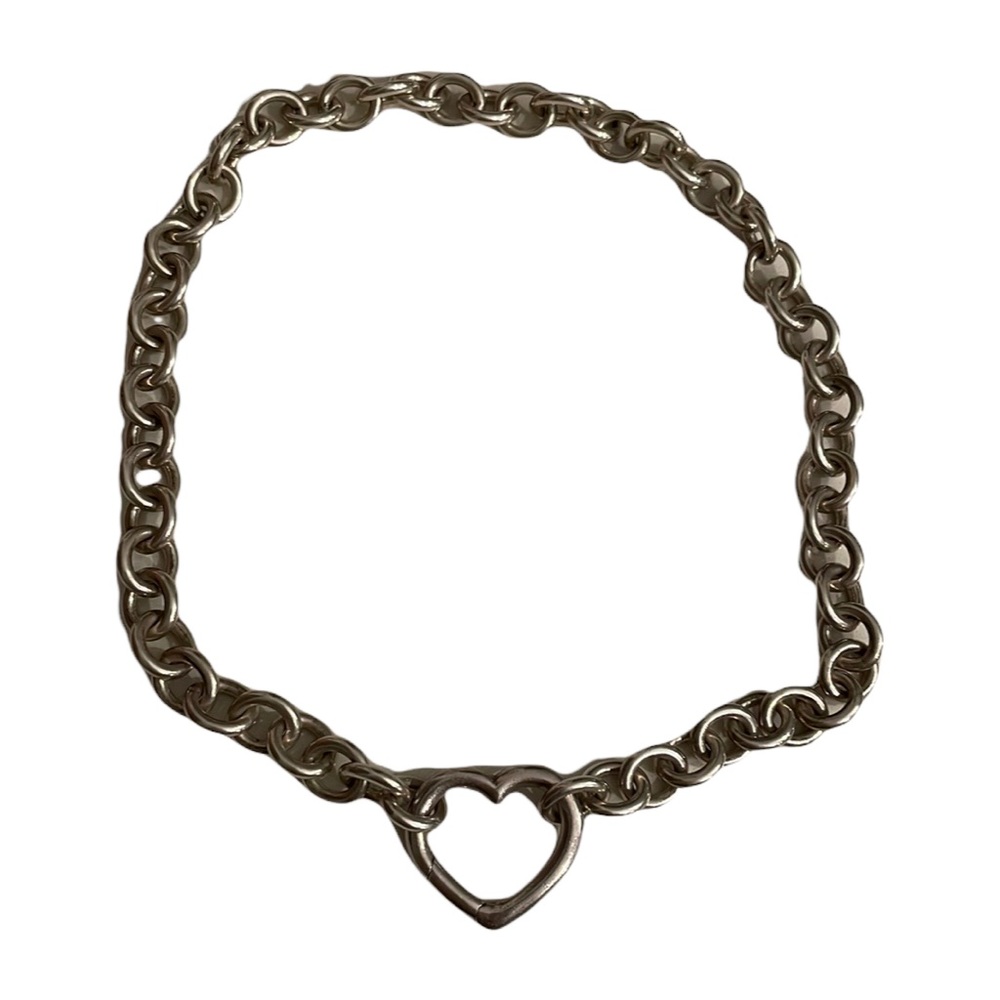 Tiffany & Co. Heart Clasp Sterling Silver Open Heart Necklace